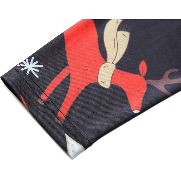 KIRA Women's Christmas Scoop-Neck Graphic Long-Sleeve Fit and Flare Dress Black - Picture 4 of 9